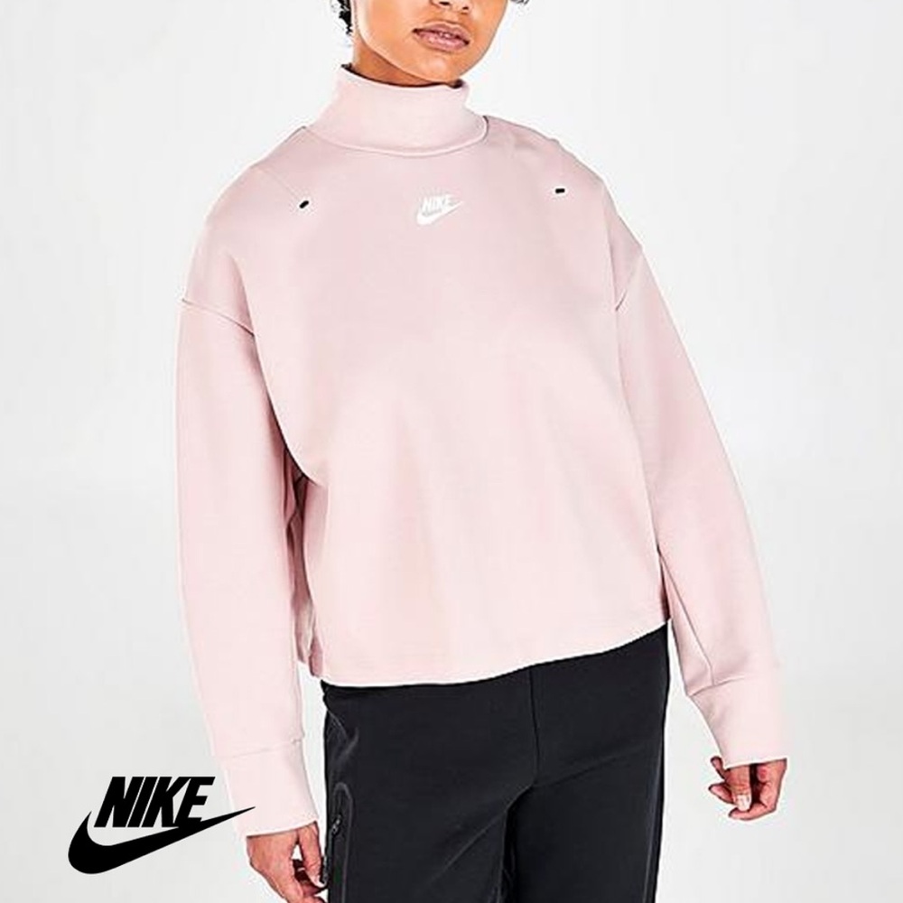 Nike Sportswear Tech Mock Neck Pullover Blush Pink - Small NWOT
